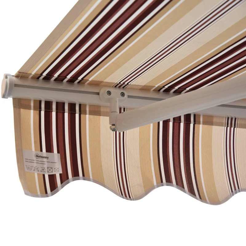 Outsunny 10'x8' Retractable Awning - Multi-Use Sun Shade for Outdoor Patio, UV Protection & Easy Manual Crank, Versatile Design for Deck & Yard