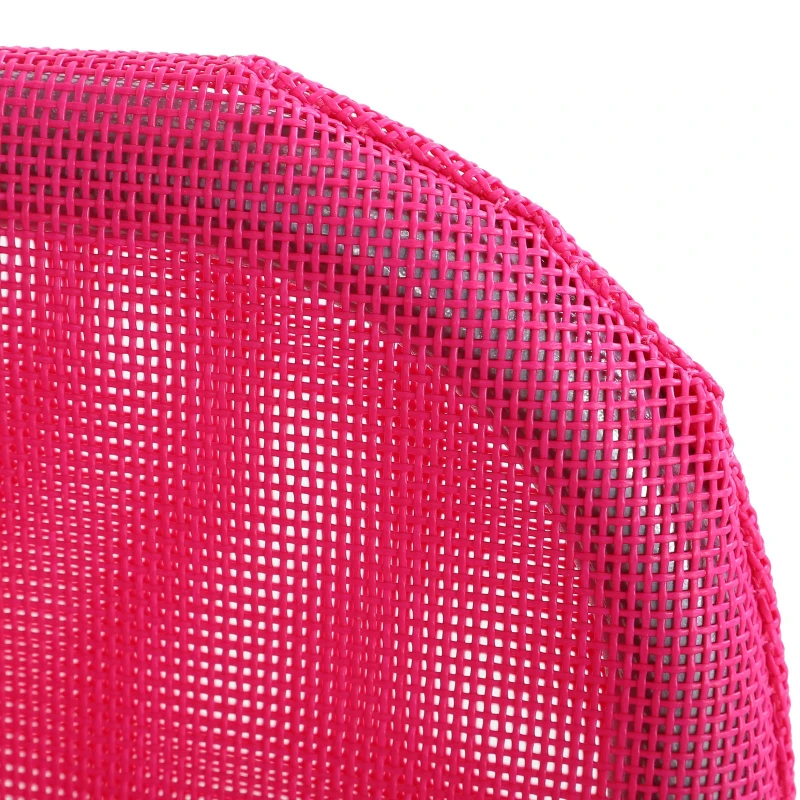 Outsunny Mesh Reclining Lounge Chair Lightweight & Portable Outdoor Chair, Pink, Ultimate Comfort for Patio & Beach