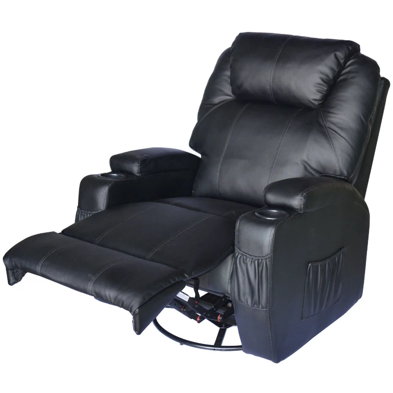 HOMCOM Faux Leather Heated Massage Recliner Chair with Remote - Black