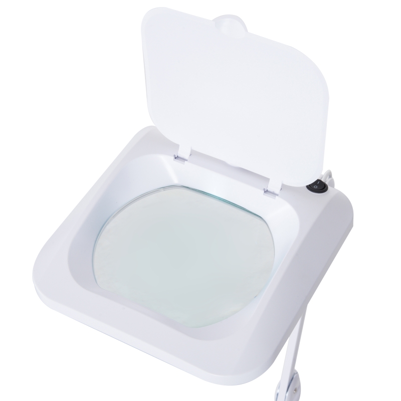 HomCom 3 Diopter 9W LED Illuminated Adjustable Magnifying Clamp On Desk Lamp - White