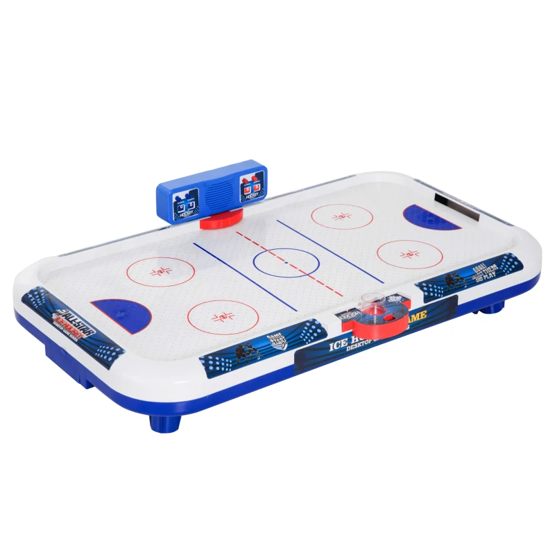 Soozier 40" Mini Ice Hockey Table Tabletop Game for Kids Sportcraft Air Hockey Table - White/Blue