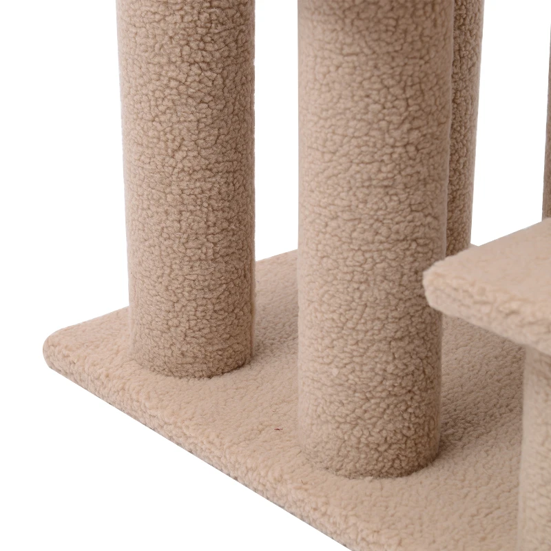 PawHut 24" 3 Step Cat Scratching Post Bed Pet Step Stool