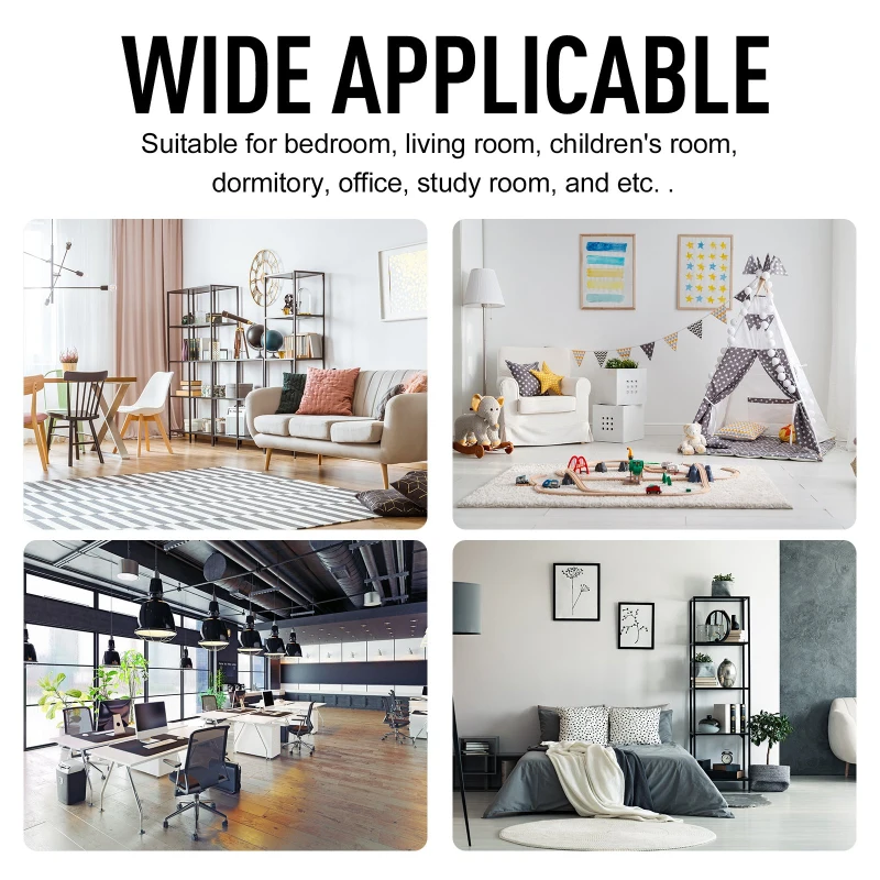 HOMCOM Heavy Duty Office Writing Desk Computer Table w/ Adjustable Feet Wood Grain Black