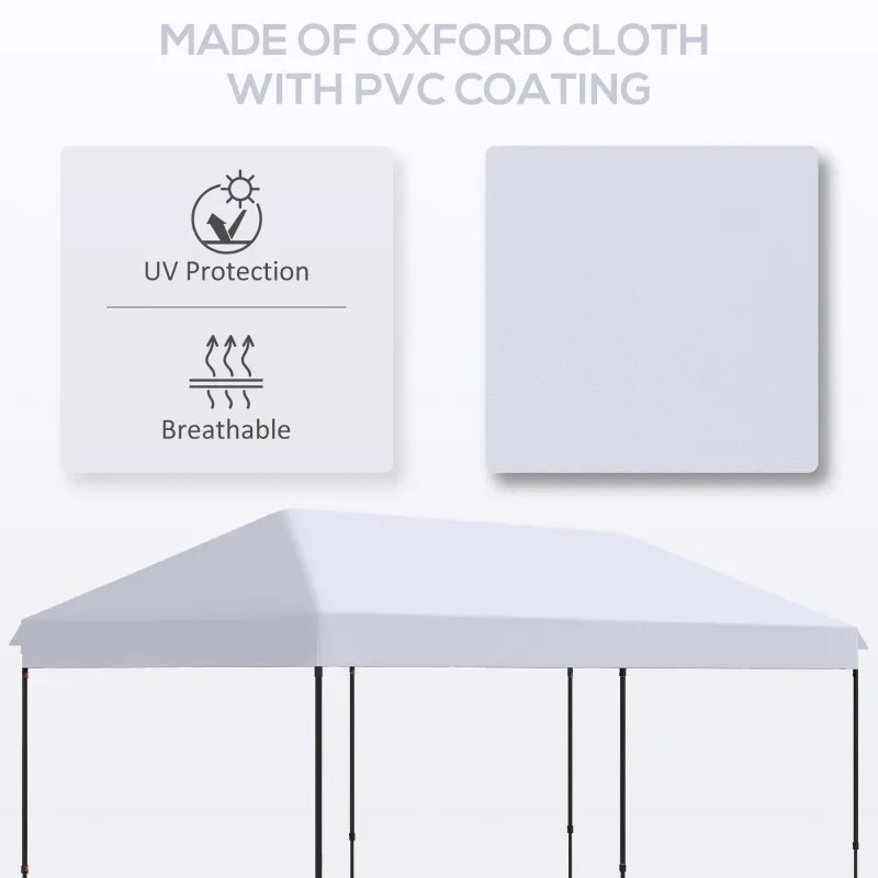 Outsunny 10' x 20' Pop Up Canopy Tent, Instant Sun Shelter, Tents for Parties, Height Adjustable, with Wheeled Carry Bag, for Outdoor, Garden, Patio, White