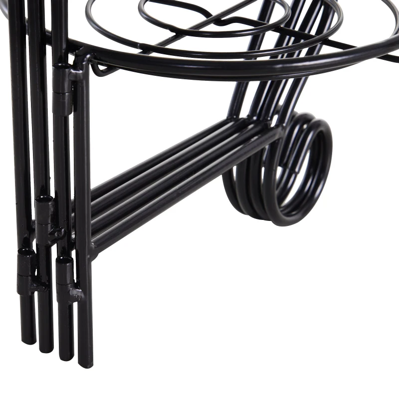 Outsunny 4-Tier Folding Flower Pot Stand Display Table for an Elegant Indoor/Outdoor Decorative Touch