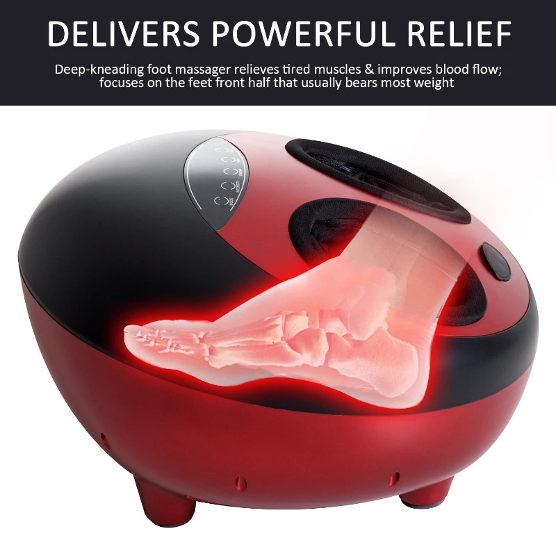 HomCom Multi Function Relaxing Kneading Heated Shiatsu Calf Foot Massager - Red