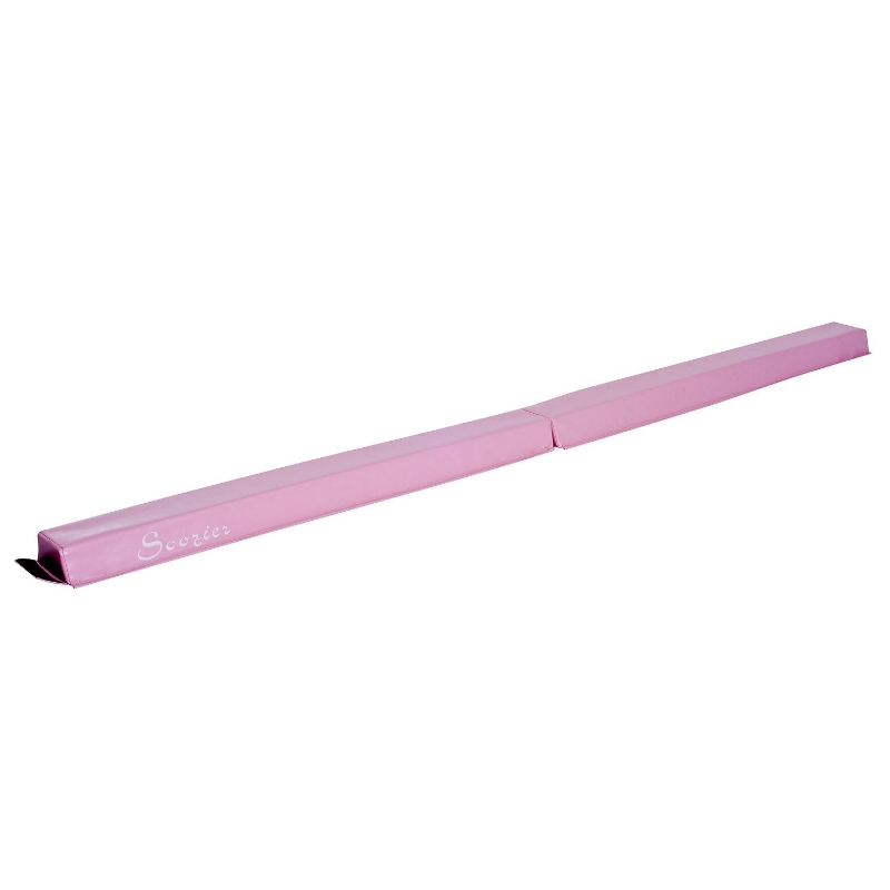 Soozier 8' Folding Stable PU Leather Gymnastics Floor Balance Beam - Pink