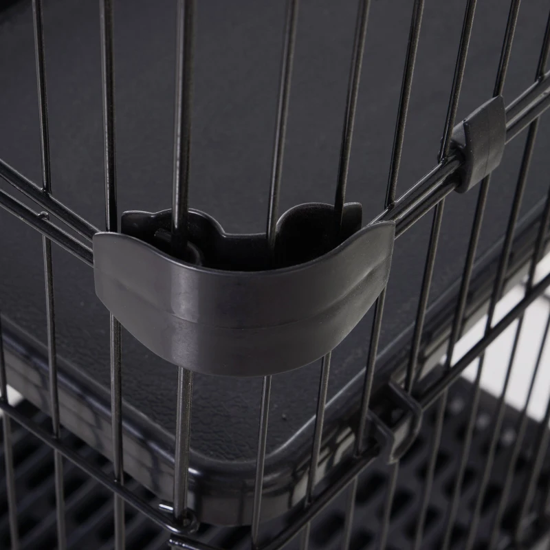 PawHut 43"H Ferret House Habitat Small Animal Hutch - Black and White