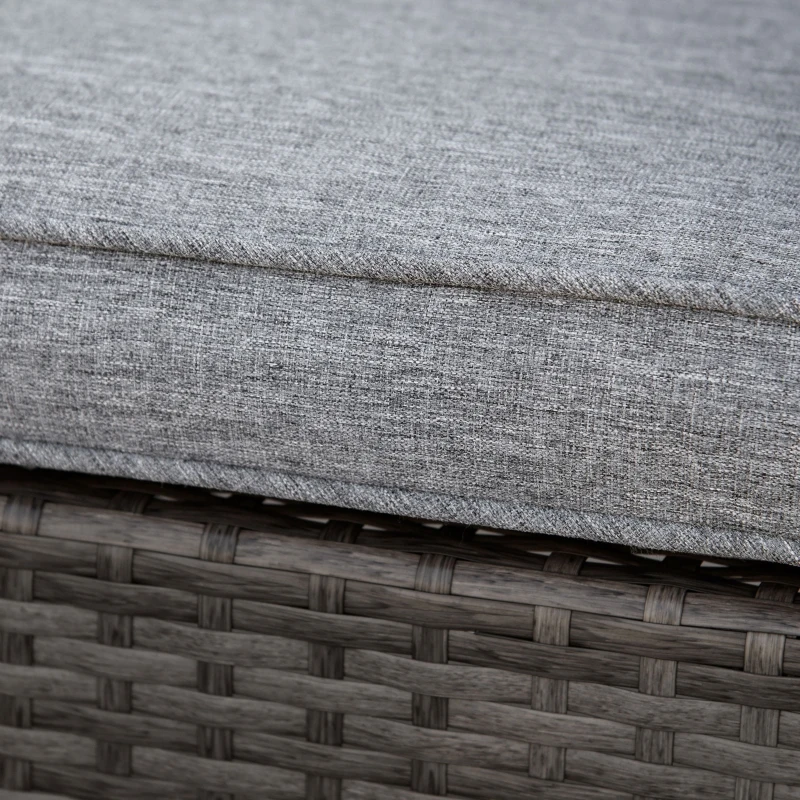 Outsunny Patio Wicker Rocking Chair, Outdoor PE Rattan Swing Chair w/ Soft Cushions, Classic Style for Garden, Patio, Lawn, Mixed Gray