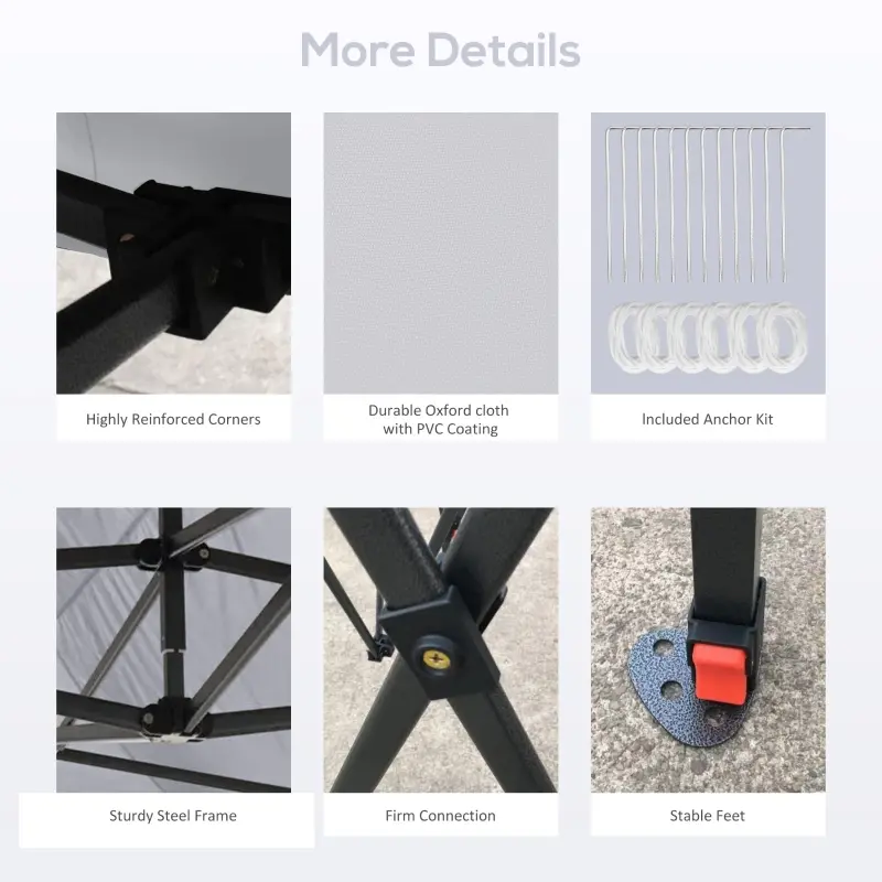 Outsunny 10' x 20' Pop Up Canopy Tent, Instant Sun Shelter, Tents for Parties, Height Adjustable, with Wheeled Carry Bag, for Outdoor, Garden, Patio, White