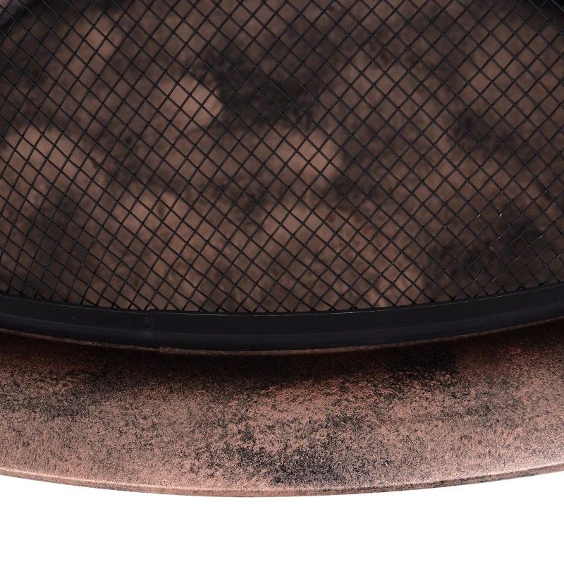Outsunny Outdoor Copper Color Large Fire Pit w/ Durable Construction for Patio/Backyard