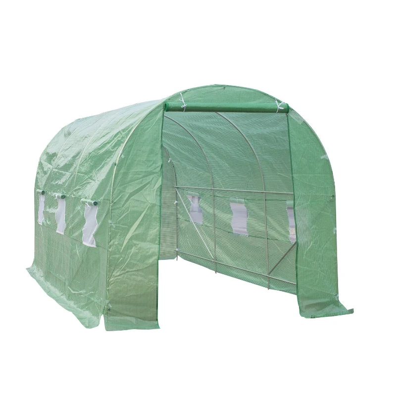 Outsunny 15' x 7' x 7' Outdoor Portable Walk-In Greenhouse with Windows