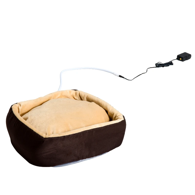 Pawhut 16" Indoor Electric Heated Round Dog Bed
