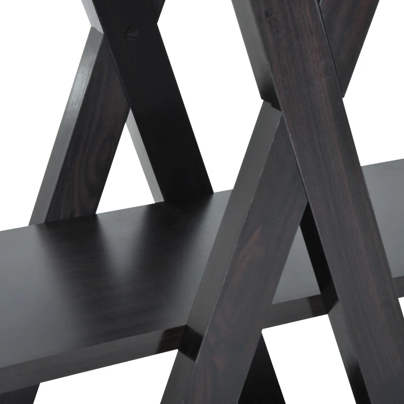 HomCom 4-Tier X Frame Open Shelf Bookshelf - Black