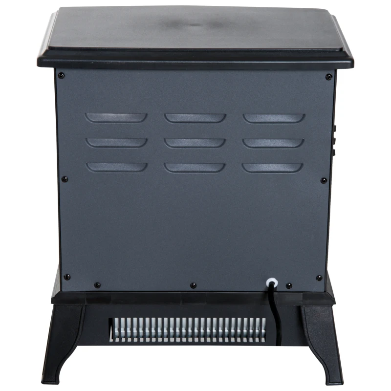 HomCom 16" 1500W Freestanding Indoor Electric Fireplace Heater - Black