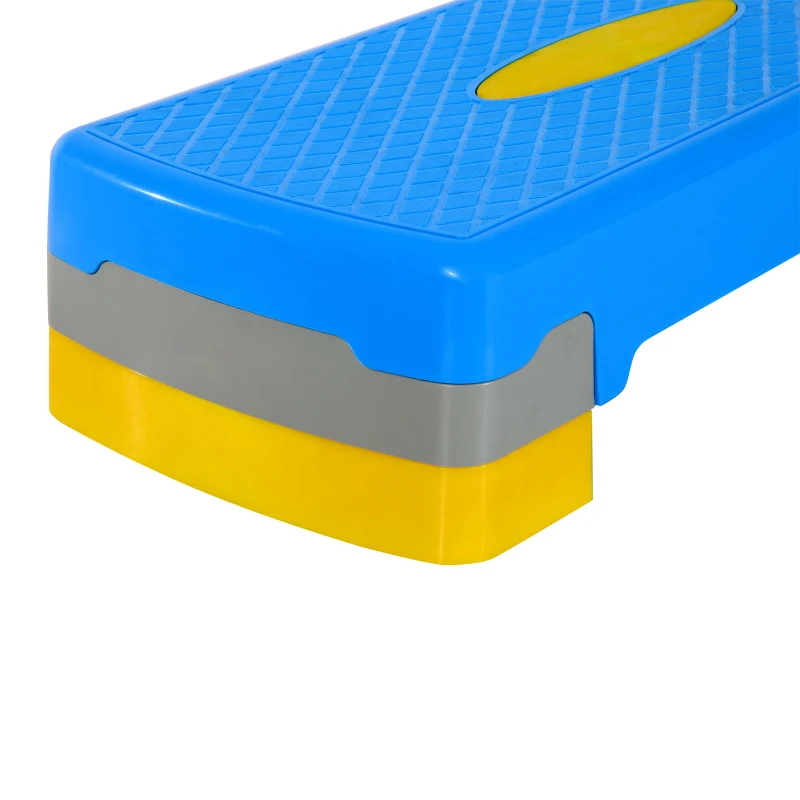 Soozier 27" Adjustable Aerobic Fitness Platform Stepper - Blue/Gray/Yellow