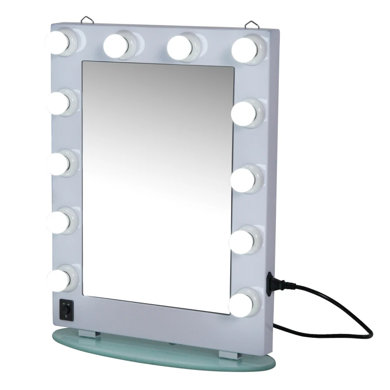 HomCom LED Lighted Make-Up Vanity Mirror - White