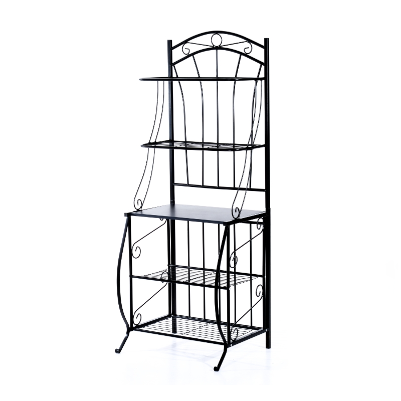 HomCom 66” Steel Indoor Bakers Rack (Black)|AOSOM.COM