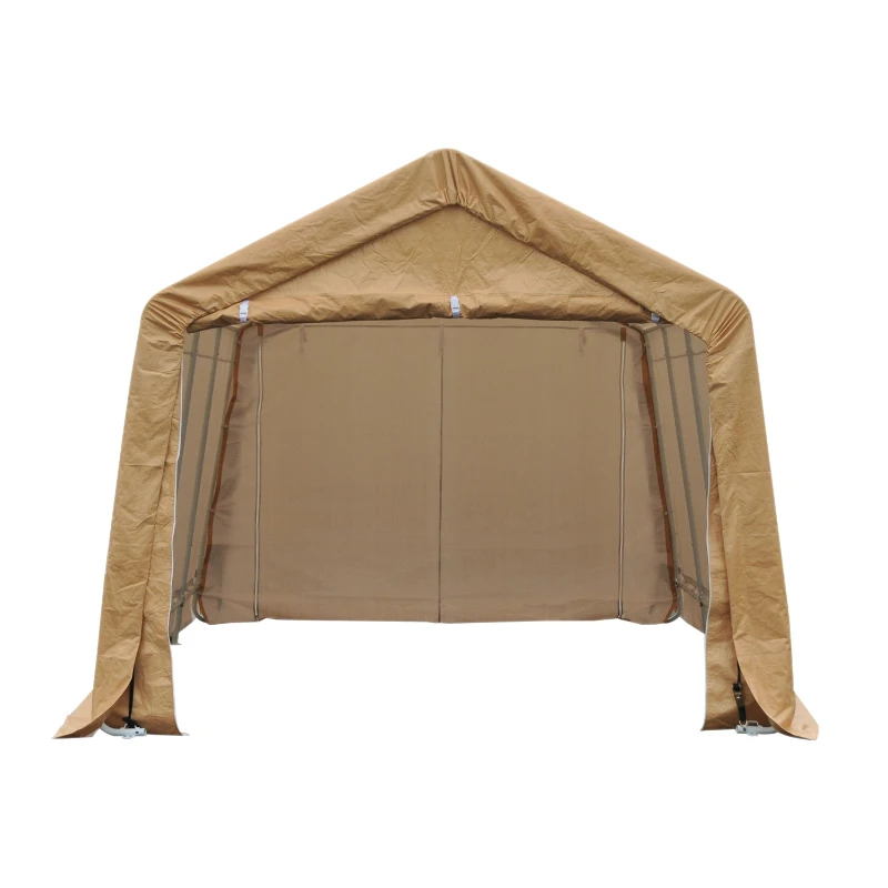 Outsunny 17' x 10.5' Heavy Duty Outdoor Carport Canopy Tent - Beige
