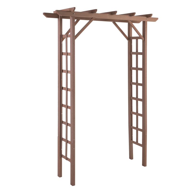 Outsunny 78" WPC Wood Plastic Composite Outdoor Garden Pergola Style Arbor Arch Trellis