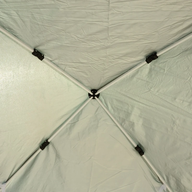 Outsunny 8'x 8' Foldable Outdoor Canopy Pop Up Event Tent with Slanted Legs - Green