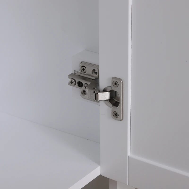 HomCom 36" Wooden Compact Modern Bathroom Storage Cabinet with Shelf- White