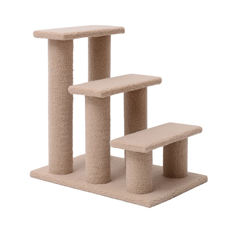 PawHut 24" 3 Step Cat Scratching Post Bed Pet Step Stool
