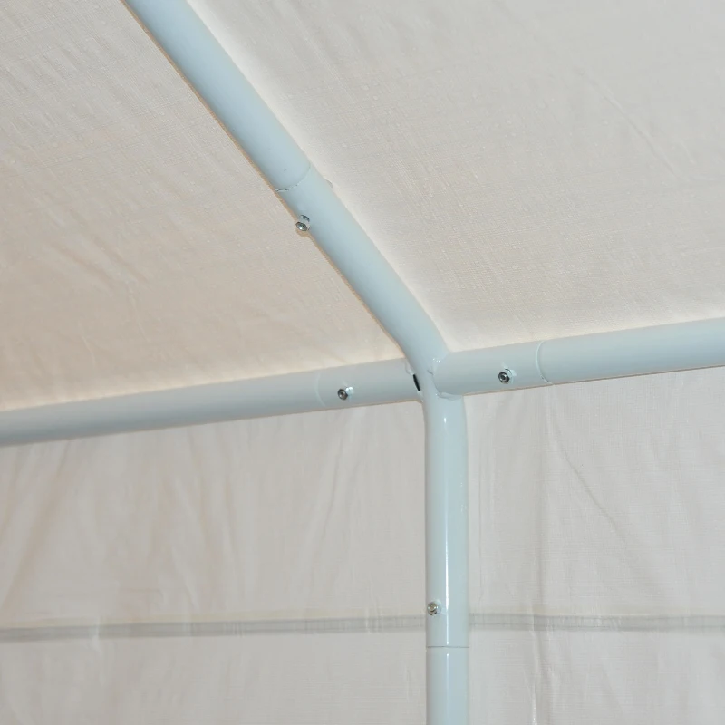 Outsunny 17' x 10.5' Heavy Duty Outdoor Carport Canopy Tent - Beige