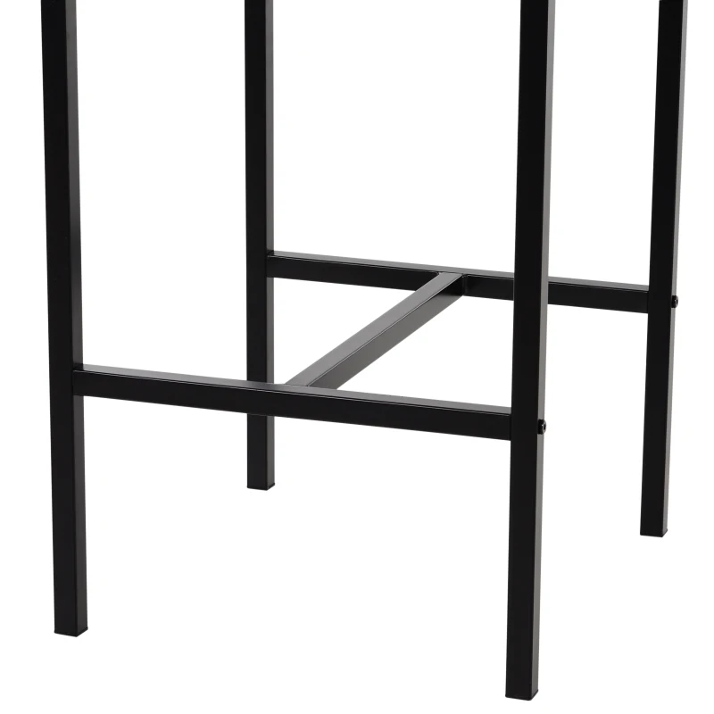 HOMCOM 3-piece Bar Table Set with High Back Stools, Industrial Counter Height