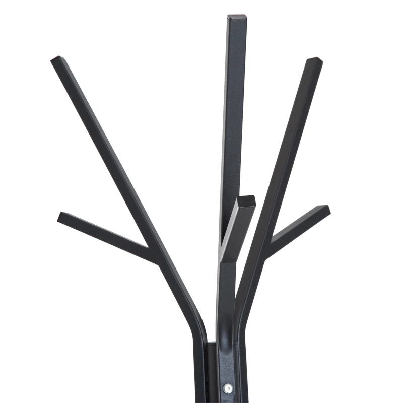 HOMCOM 71" Metal Freestanding Modern Tree Branch Coat Rack - Black