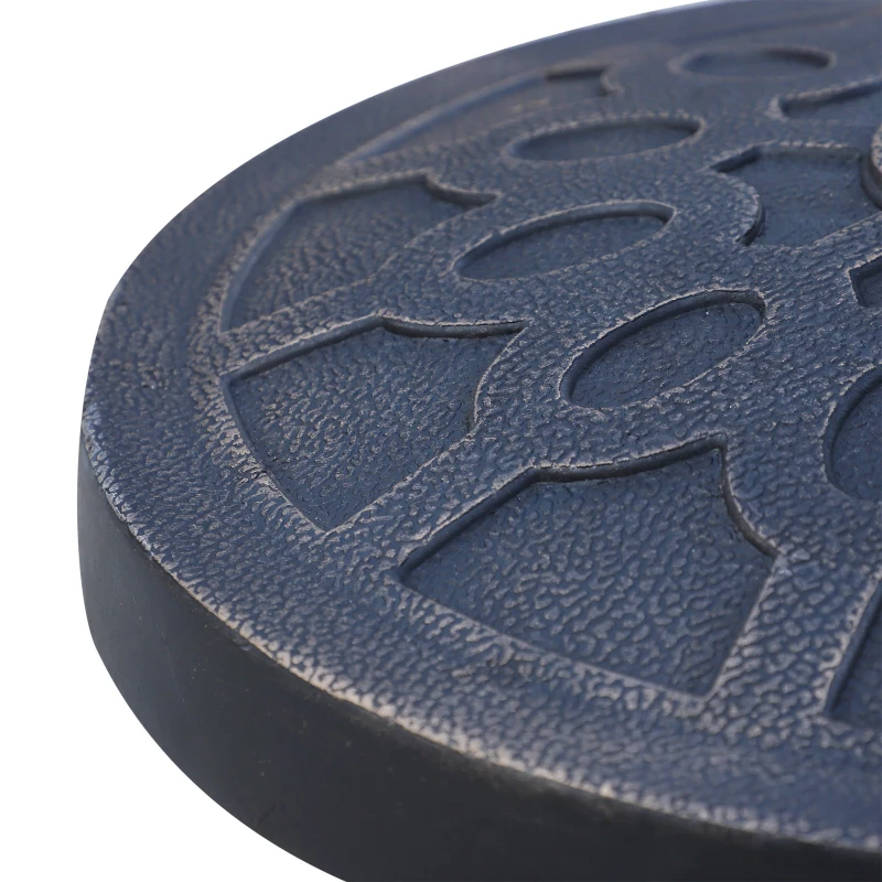 Outsunny 26 lb Round Cast Stone Umbrella Base with Elegant Decoration Pattern, Sturdy Holder for Patio Umbrellas