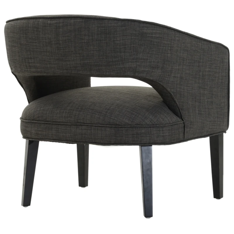 HOMCOM Ergonomic Open Back Birch Legs Upholstered Barrel Chair w/ Armrest