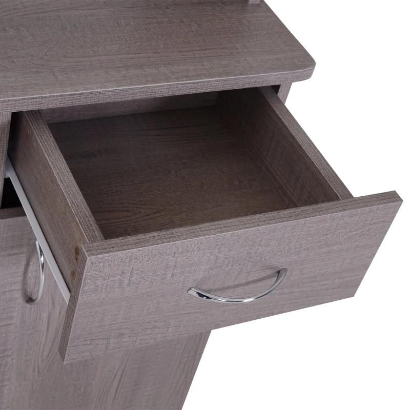 HomCom 70” Modern Free Standing Kitchen Pantry Storage Cabinet - Dark Grey Wood Grain