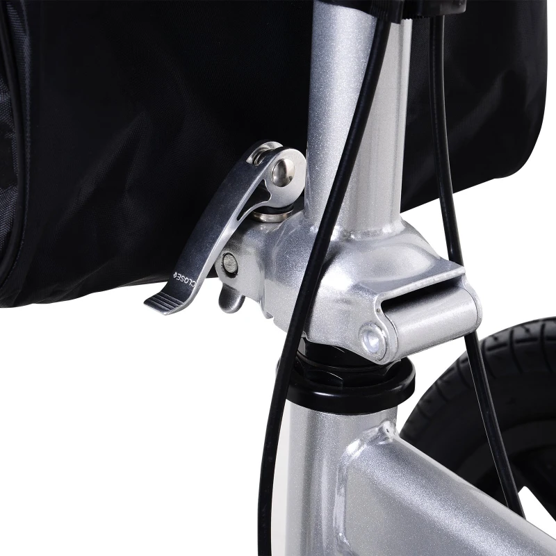 HOMCOM Knee Scooter with Basket Storage Walker Mobility During Medical Rehabilitation & Injury Folding for Transport - Silver