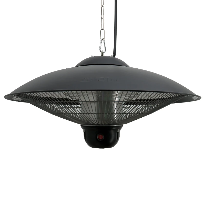 Outsunny 1500W Ceiling Mounted Round Outdoor Electric Patio Heater with LED Light and Remote Control