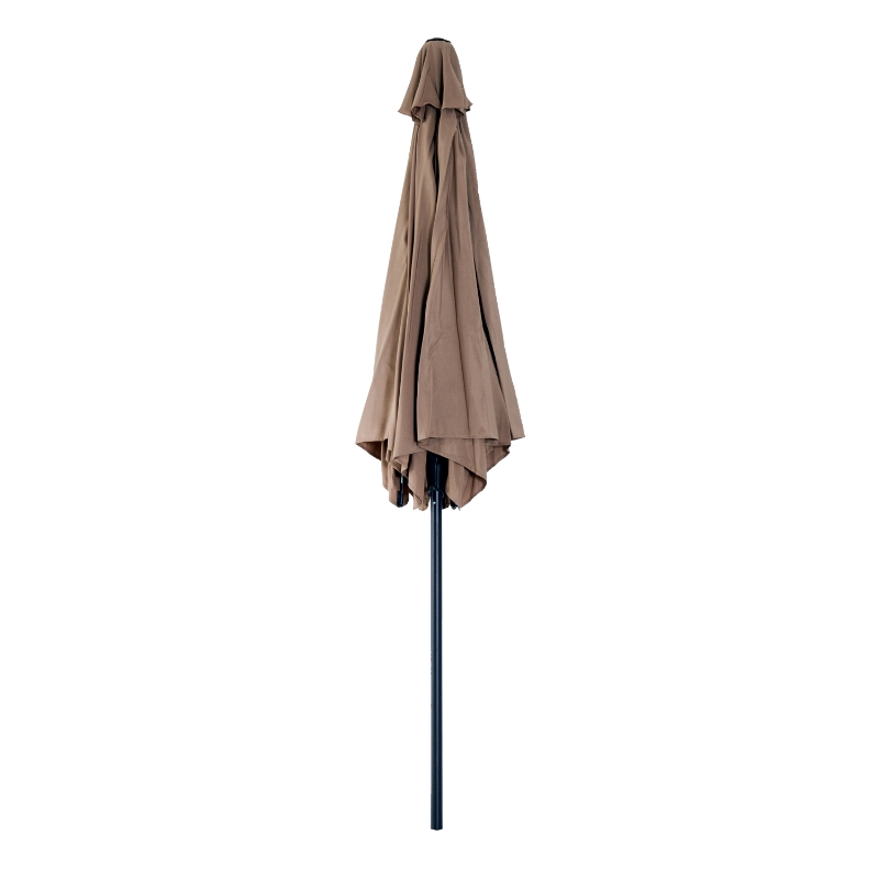 Outsunny 10’ Aluminum Outdoor Patio Umbrella with Tilt and Crank – Latte Brown
