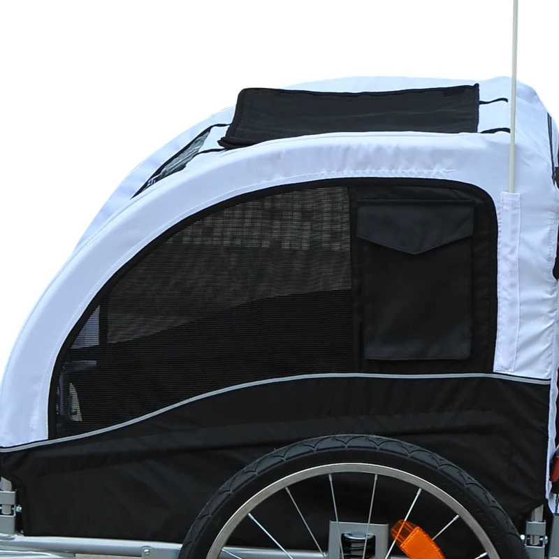 Aosom Elite Pet Dog Bike Bicycle Trailer Stroller Jogger w/ Suspension - White