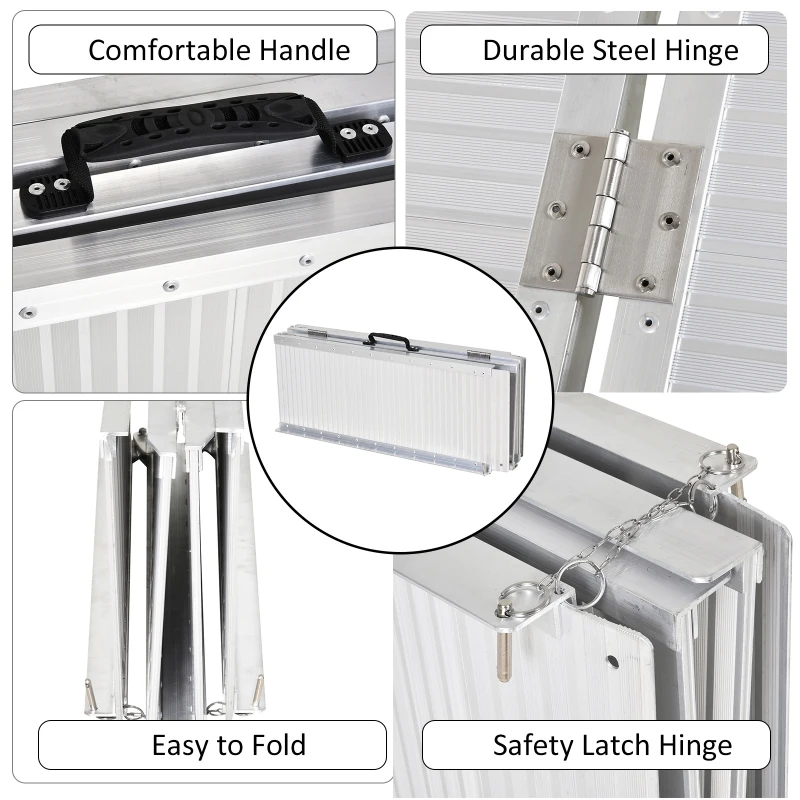 HomCom 6' Portable Folding Suitcase Type Mobility Ramps Skidproof Wheelchair Threshold Ramp