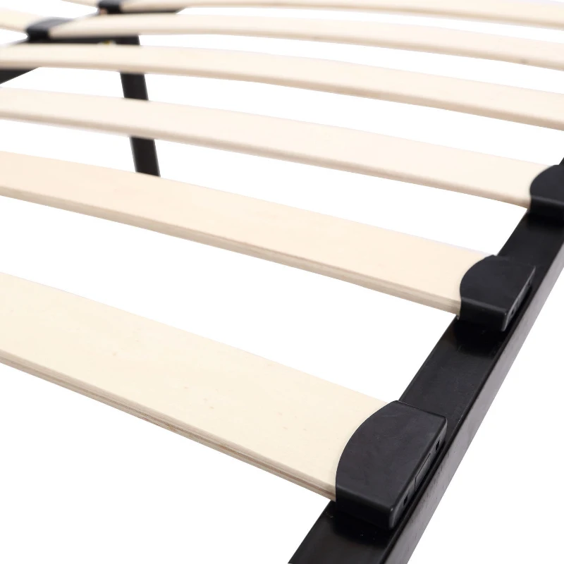 HomCom Queen Size Torsion Arched Wood Slat Steel Platform Bed Mattress Frame - Black
