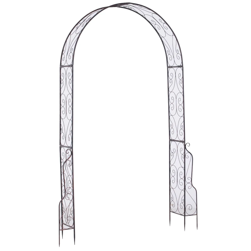 Outsunny 7.5' Metal Outdoor Garden Arch Arbor Trellis - Black Bronze