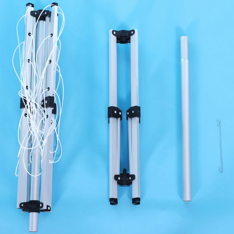 HOMCOM Outdoor Umbrella Clothesline Portable Collapsible Clothing Drying Rack  52.5ft 41" L x 41" W  5-Line  Aluminum  Silver