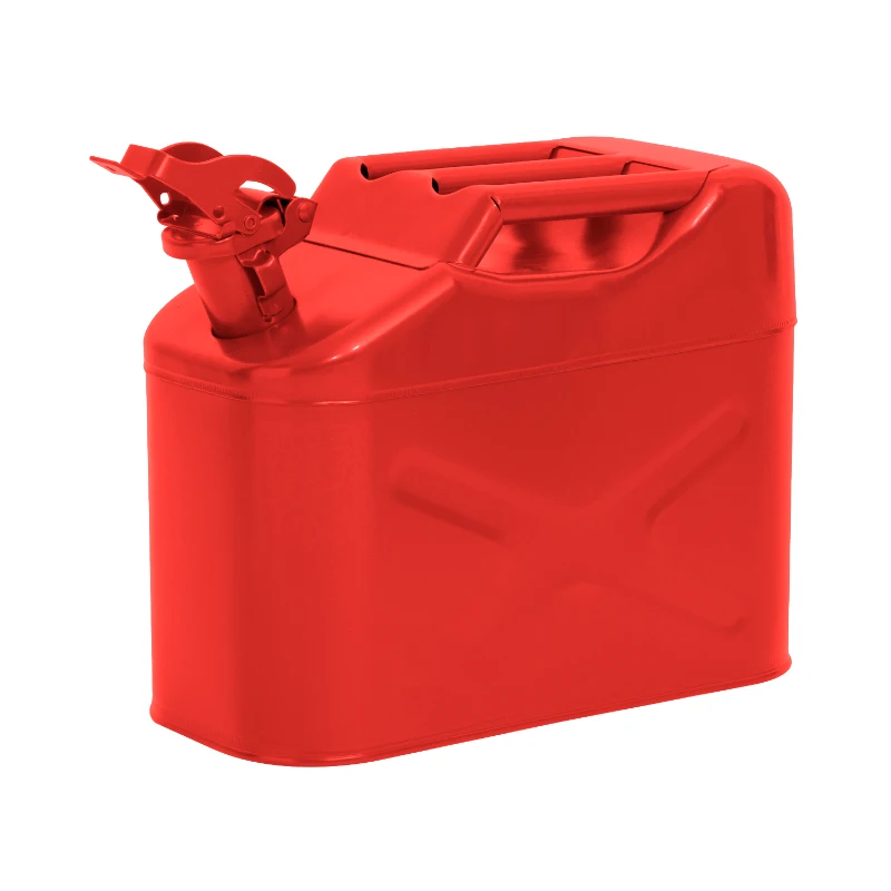 HomCom 2.5 Gallon 10 Liter Steel Jerry Can w/ Nozzle - Red