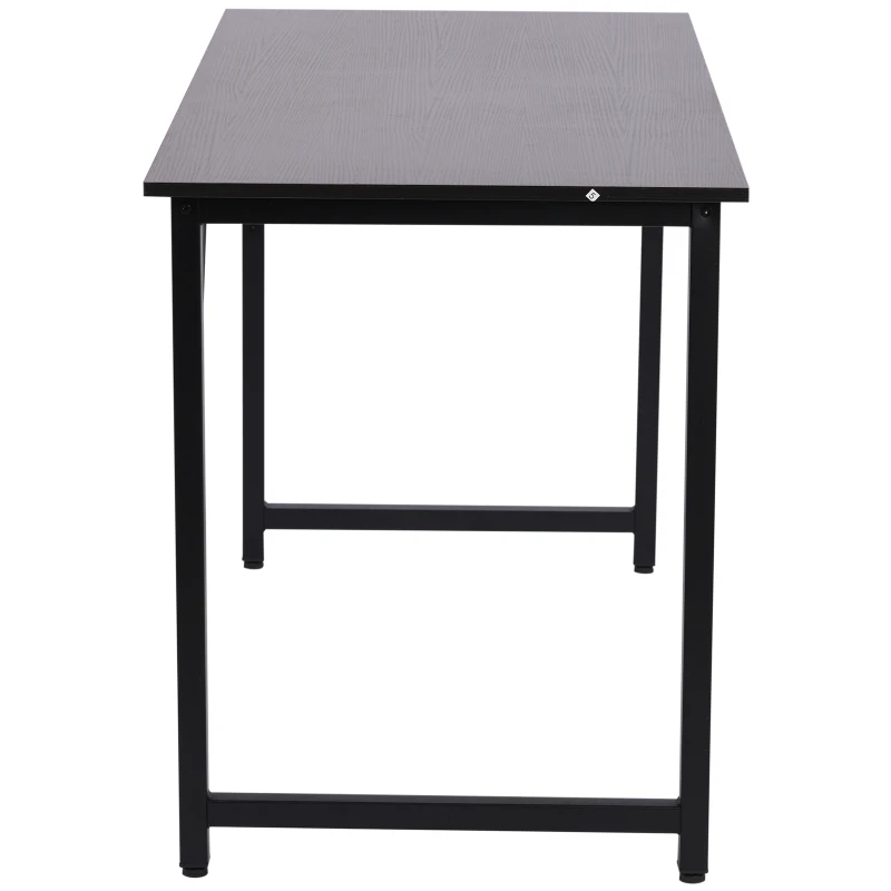 HOMCOM Heavy Duty Office Writing Desk Computer Table w/ Adjustable Feet Wood Grain Black
