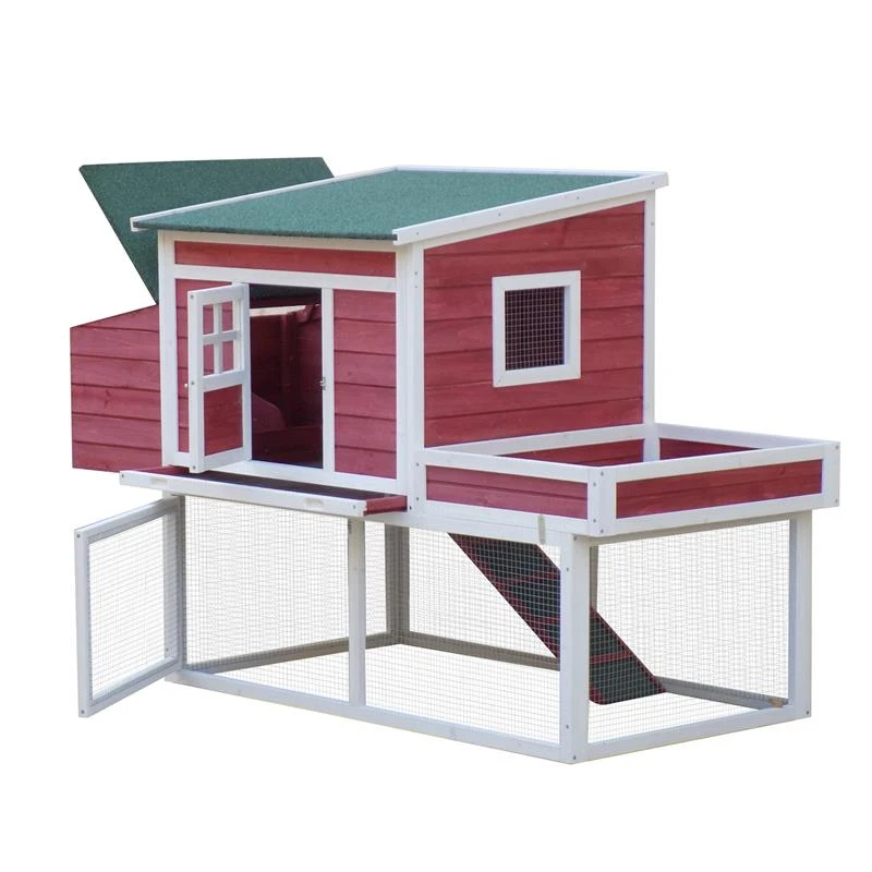PawHut 67” Wooden Backyard Chicken Coop Kit With Garden Box, Run Area And Nesting Box
