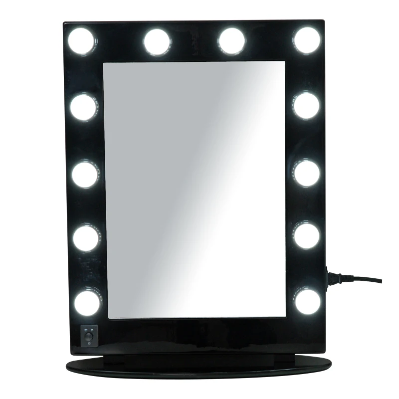 HomCom LED Lighted Make-Up Vanity Mirror - Black