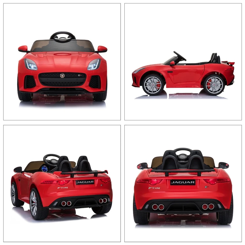 Aosom 12V Jaguar F-Type SVR Kids Battery Powered Ride On Car with Parent Remote Control - Red