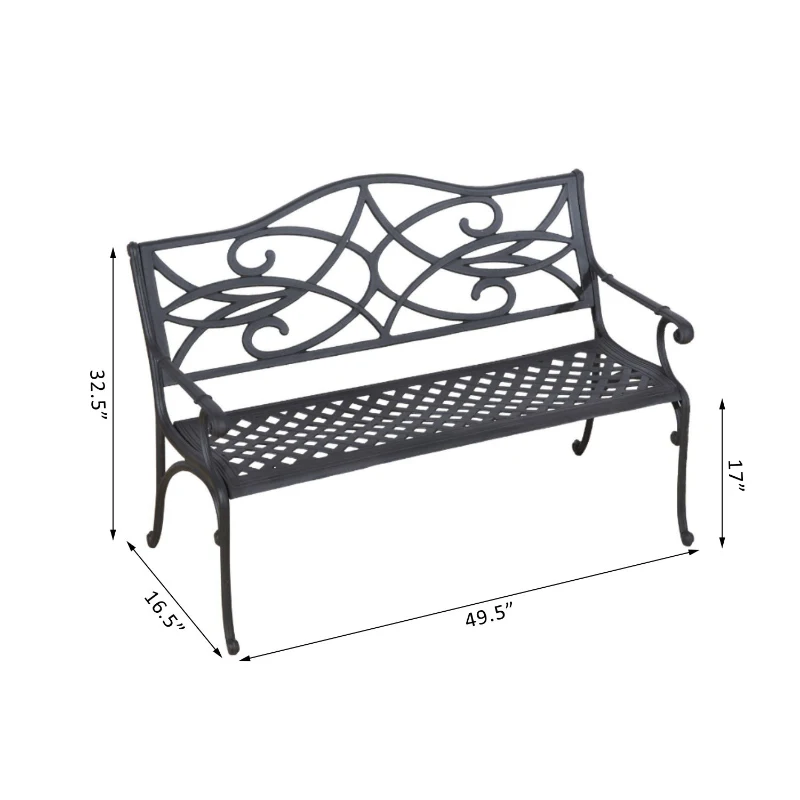 Outsunny 49" Decorative Outdoor Garden Bench