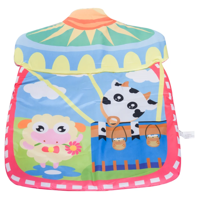 Qaba 36" x 26" Kids Baby Toddler Play Gym Activity Center Creeping Mat - Farm Animals
