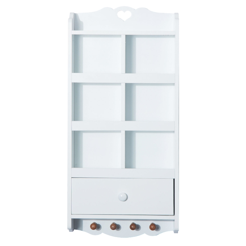 HomCom 14" W x 30" H Wood Wall Mount Bathroom Storage Cabinet - White