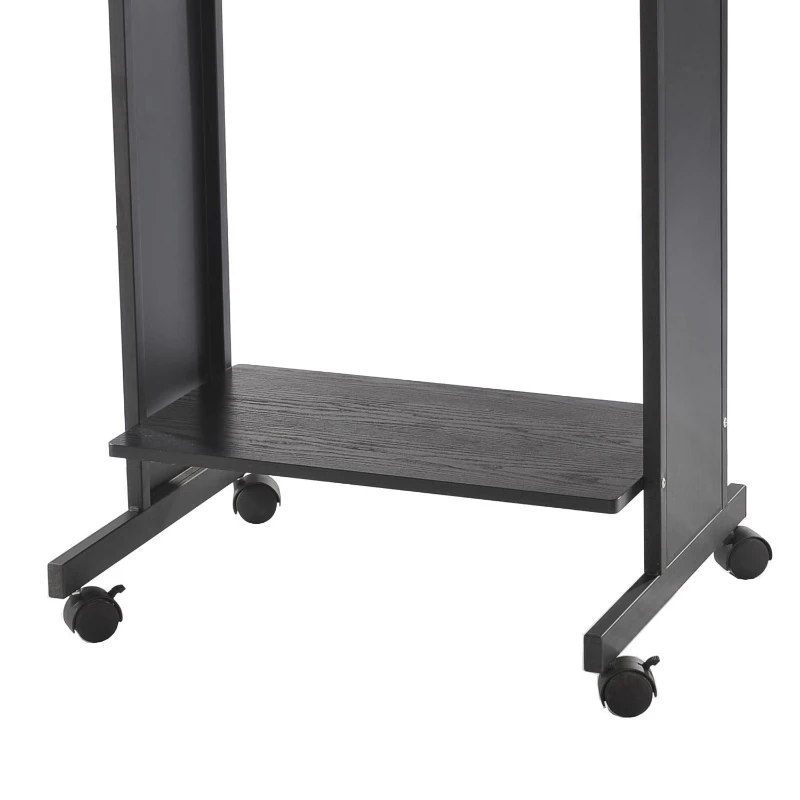 HomCom 30" Mobile Rolling Computer Workstation Standing Desk with Keyboard Shelf